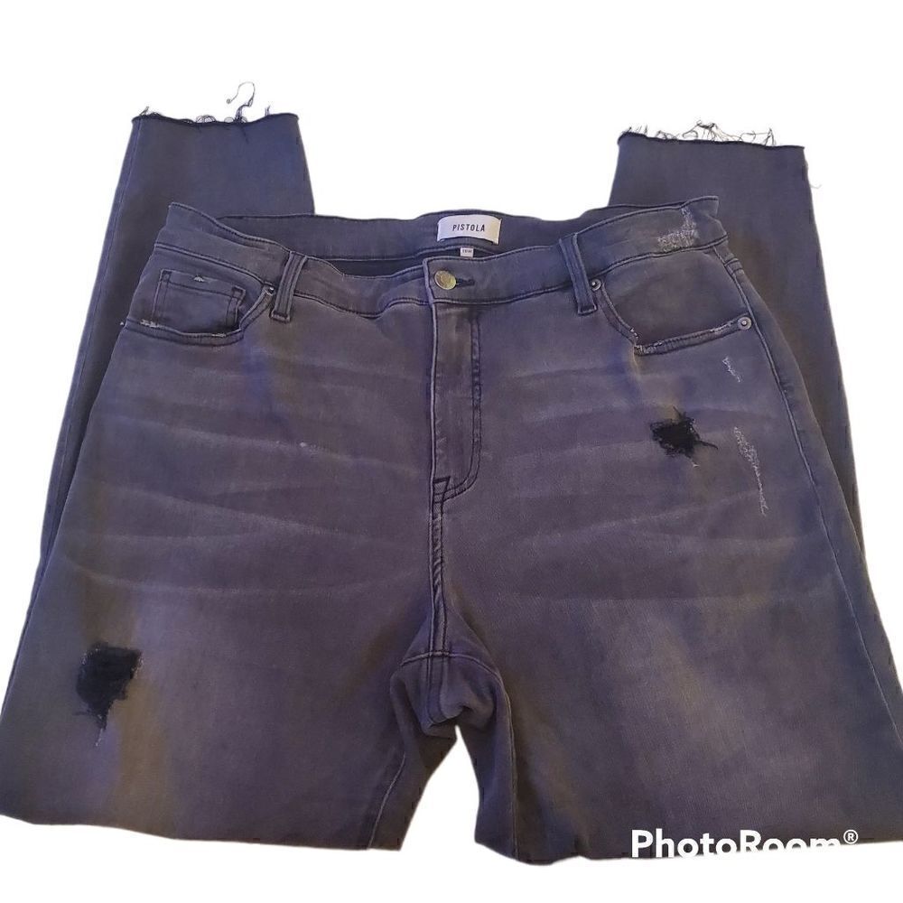 Pistola black distressed denim 16